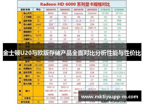 金士顿U20与欧版存储产品全面对比分析性能与性价比